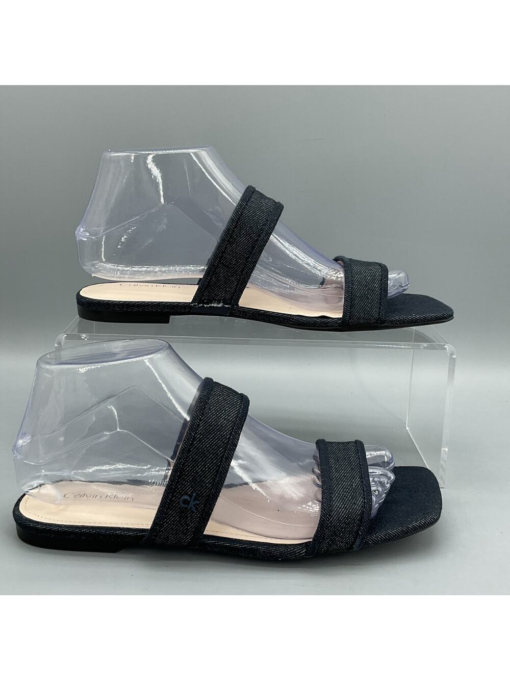 NEW Calvin Klein Women’s Felisa Double Band Flats Dark Blue Size 7M